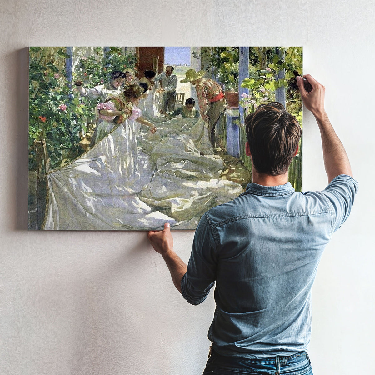 Mending The Sail By Joaquin Sorolla Y Bastida