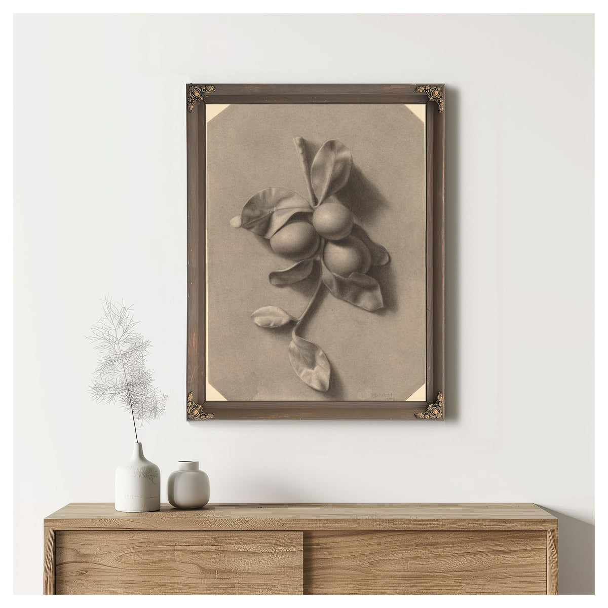 A Sprig Plums By Michael Harnett