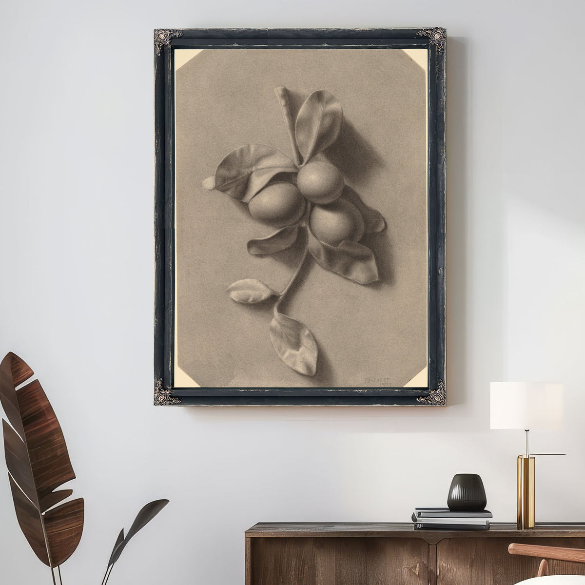 A Sprig Plums By Michael Harnett