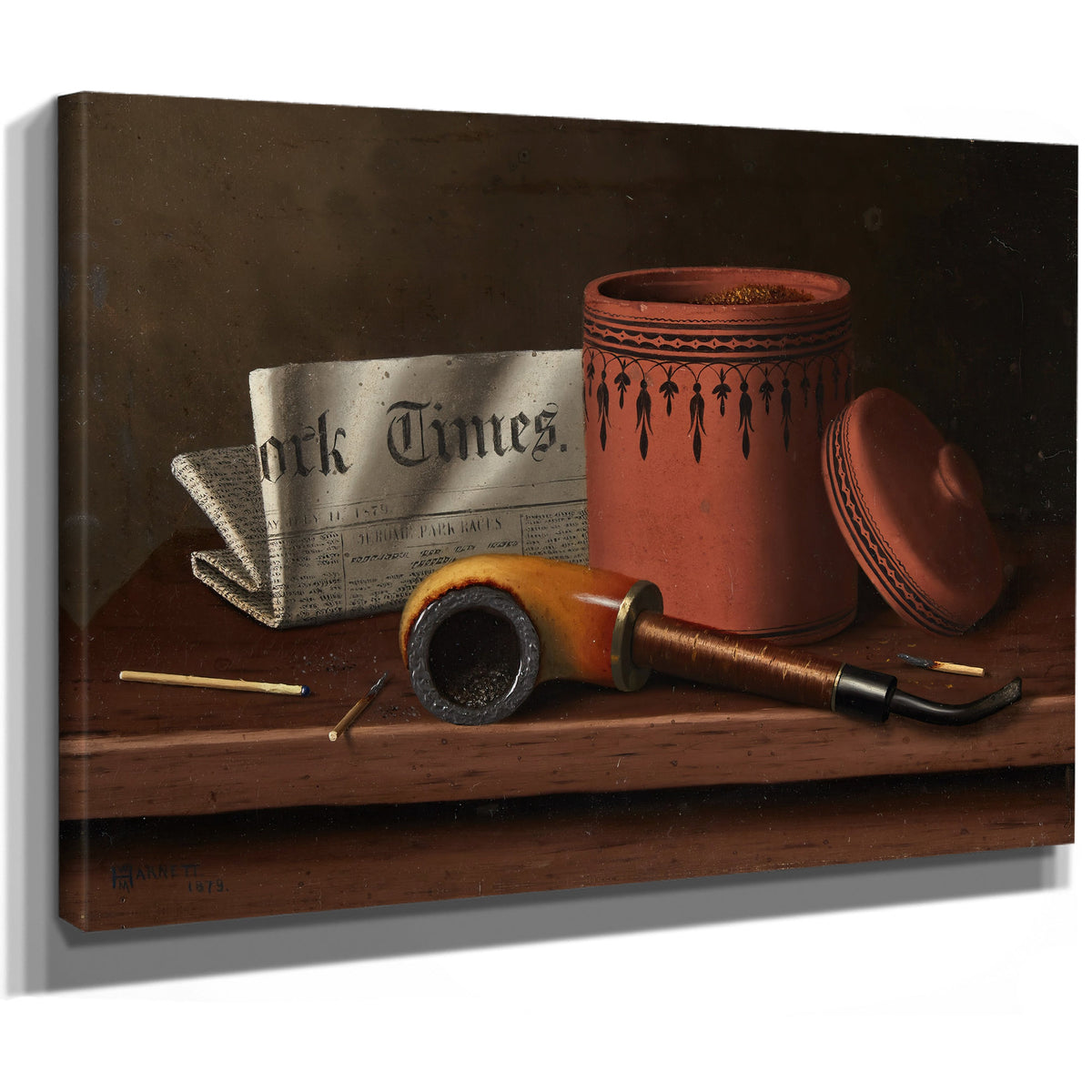Still Life New York Times Tobacco Jar By Michael Harnett
