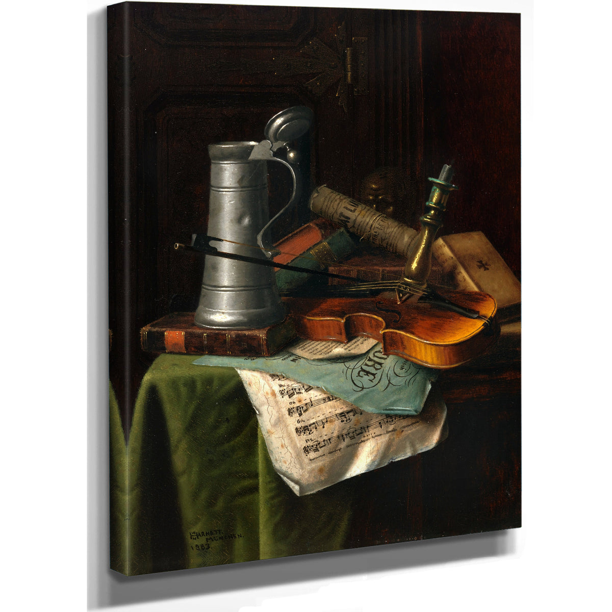 Still Life Violin By Michael Harnett