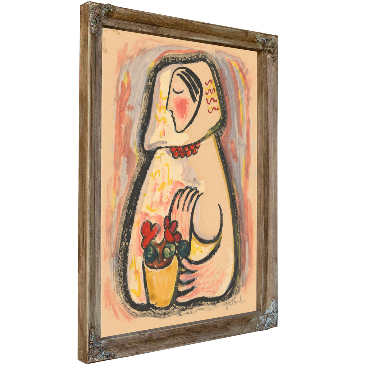 Girl a Basket Flowers 1937 1938 By Mikulas Galanda