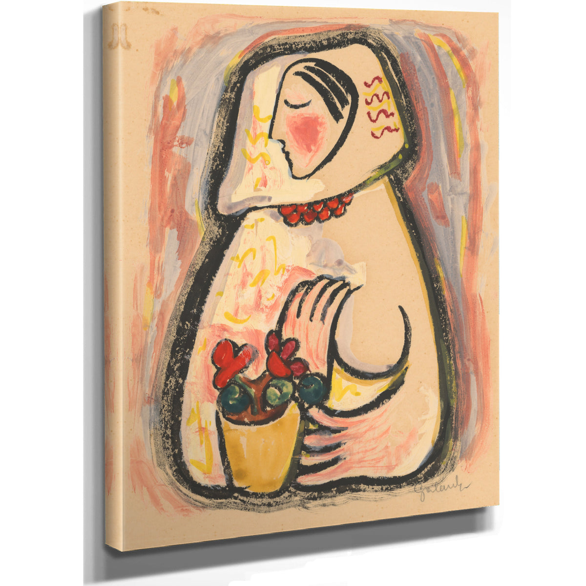 Girl a Basket Flowers 1937 1938 By Mikulas Galanda