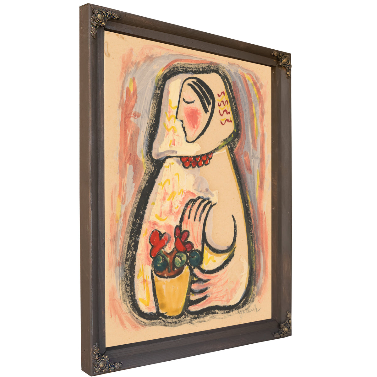 Girl a Basket Flowers 1937 1938 By Mikulas Galanda