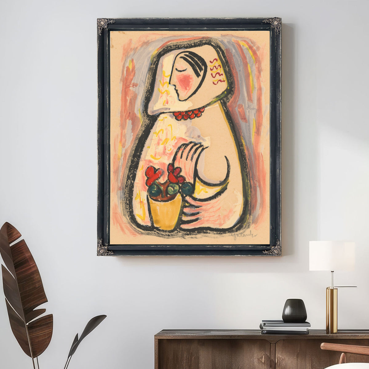 Girl a Basket Flowers 1937 1938 By Mikulas Galanda
