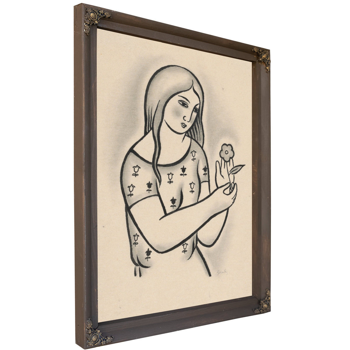 Girl a Flower 1926 1927 By Mikulas Galanda