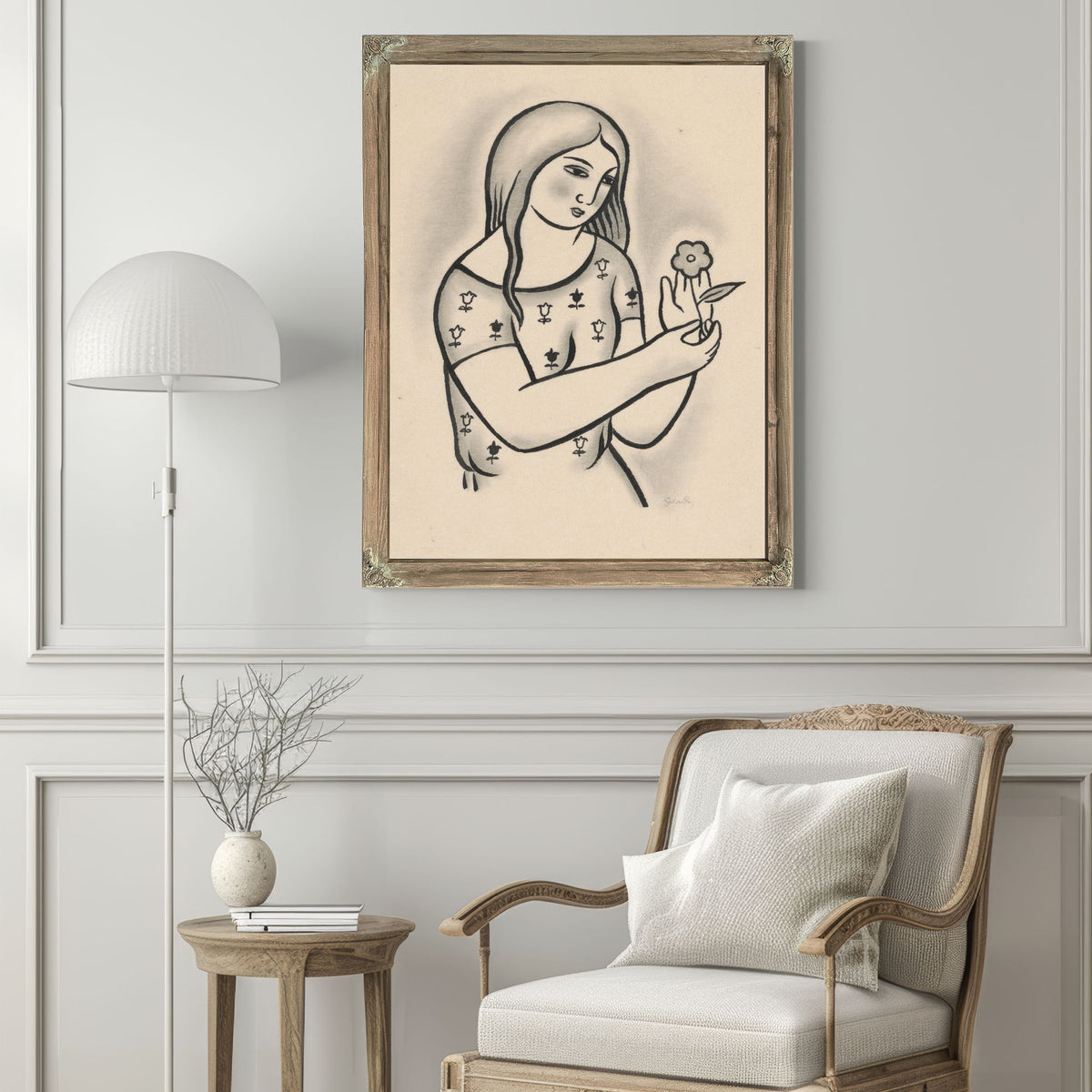 Girl a Flower 1926 1927 By Mikulas Galanda
