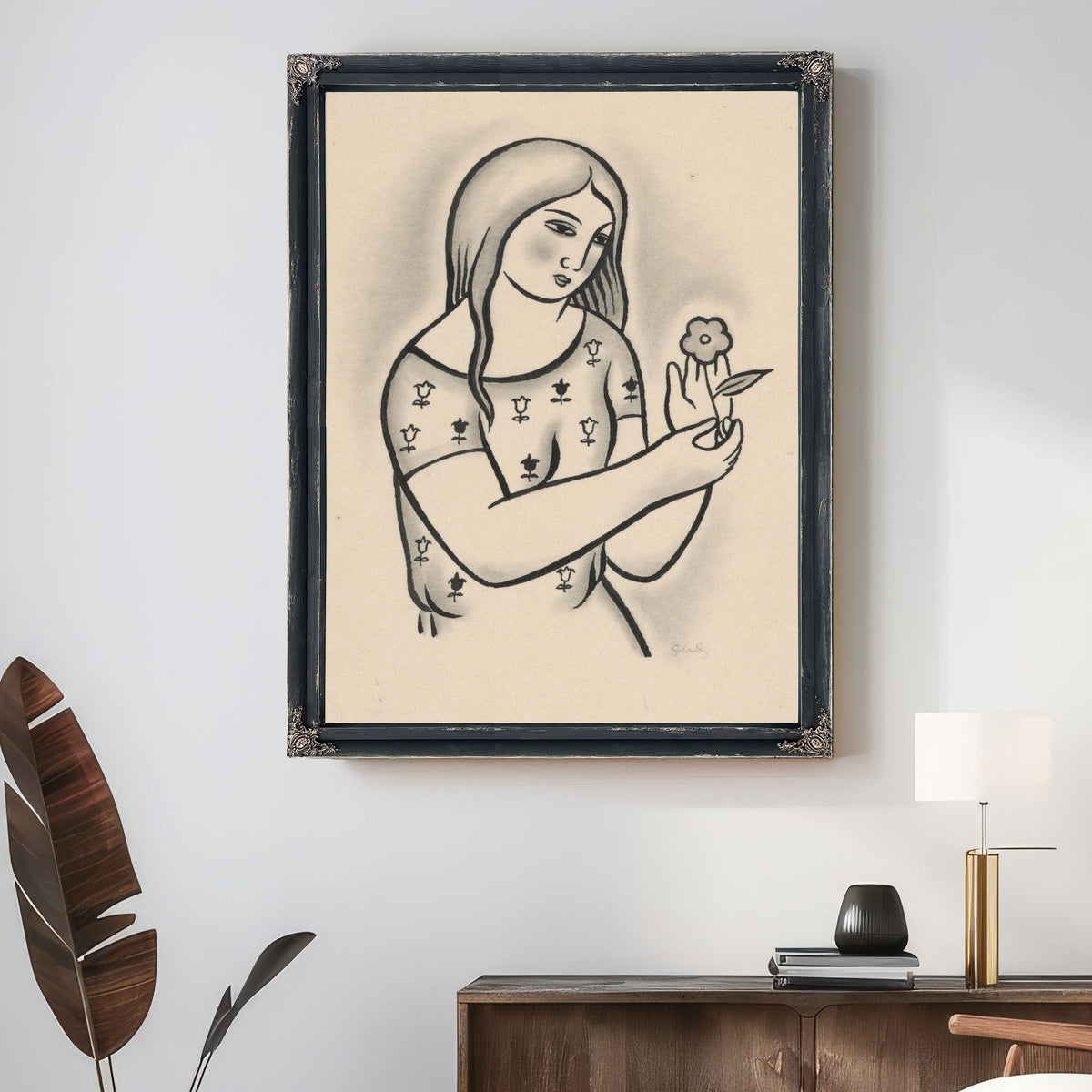 Girl a Flower 1926 1927 By Mikulas Galanda