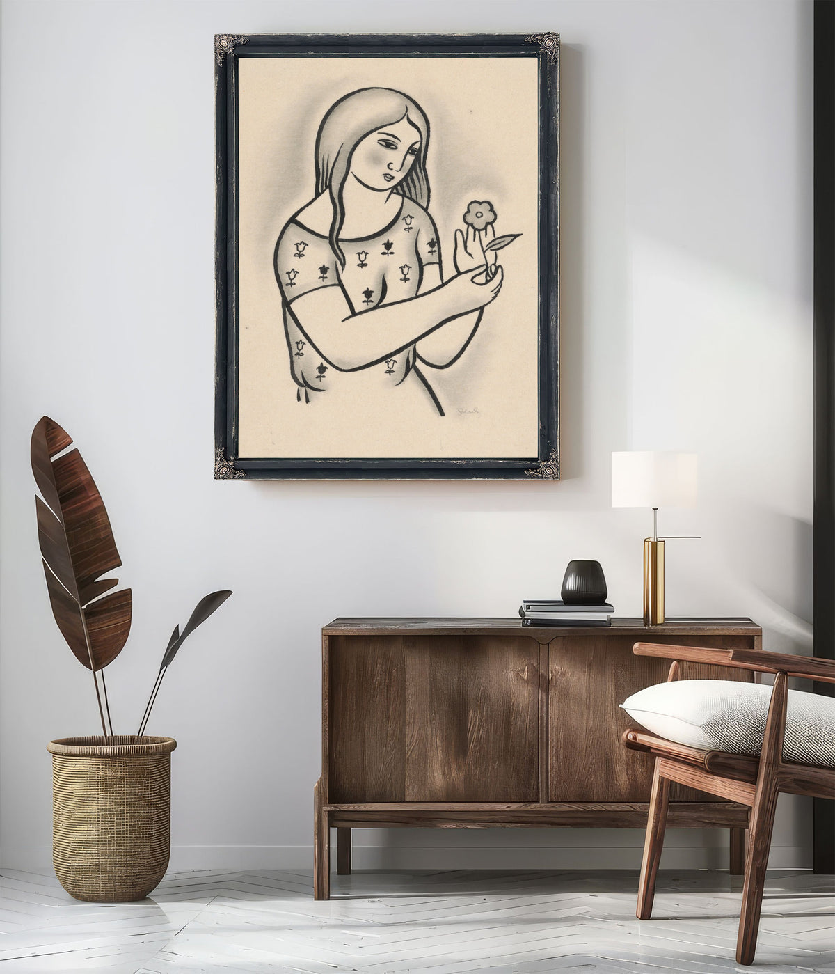 Girl a Flower 1926 1927 By Mikulas Galanda
