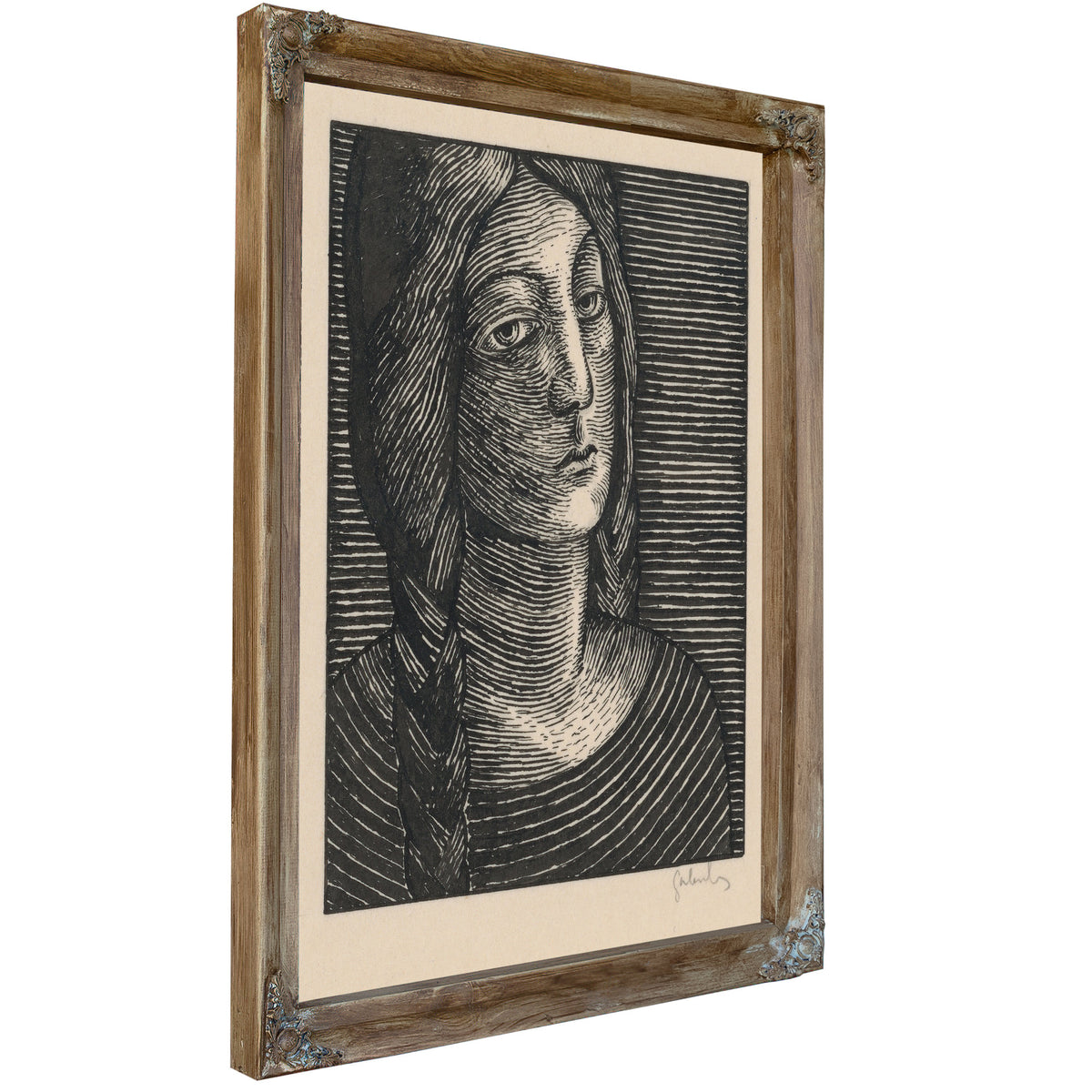 Head a Woman Long Braids 1925 By Mikulas Galanda