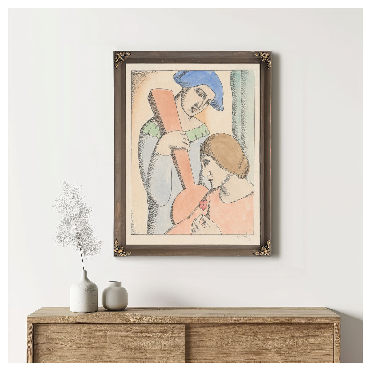 Lovers Harlequin Columbine 1927 1928 By Mikulas Galanda