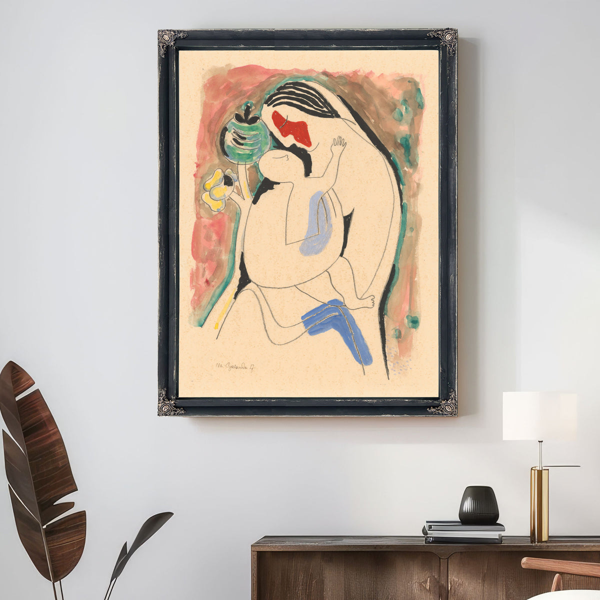 Mother Baby Flower 1937 By Mikulas Galanda