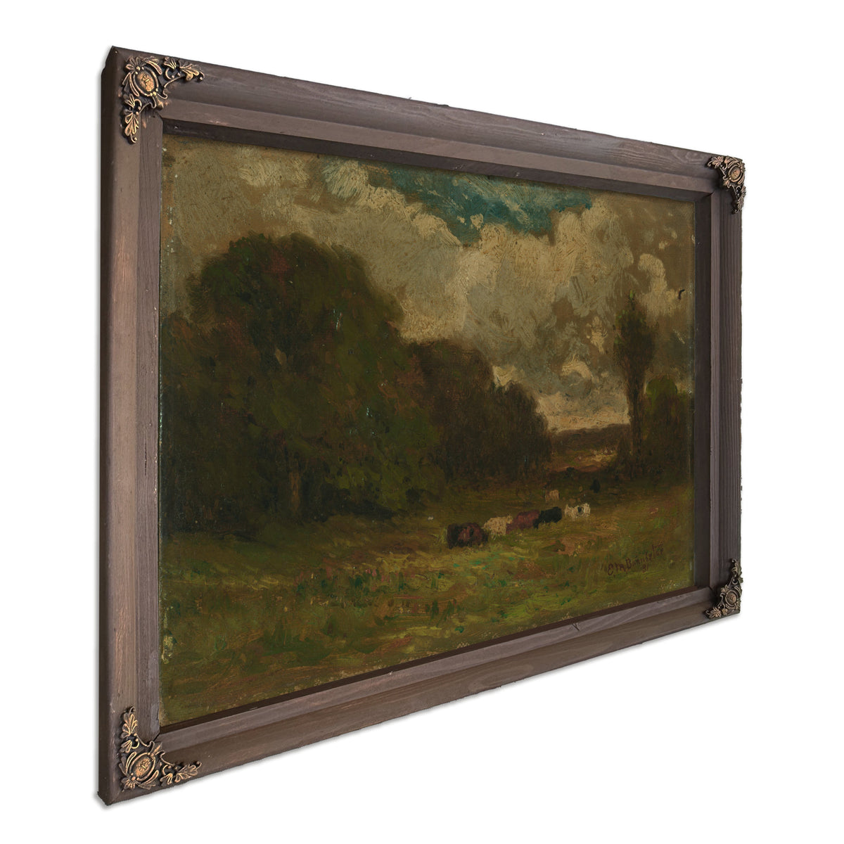 Untitled Landscape Cows Trees By Mitchell Bannister