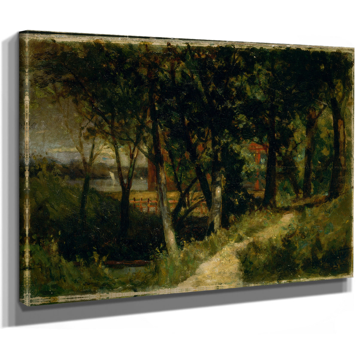 Untitled Landscape Forest Scene Red By Mitchell Bannister