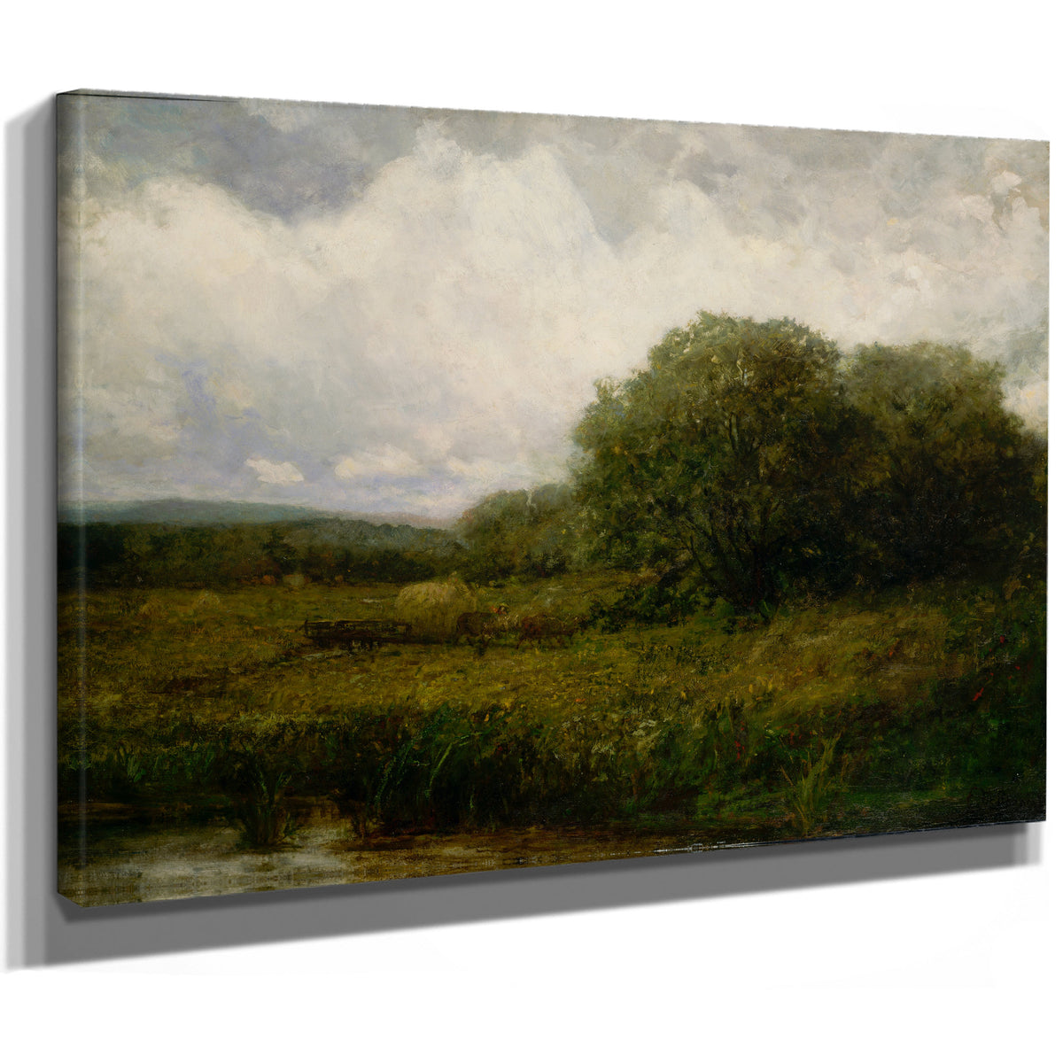 Untitled Landscape Oxen Haycart By Mitchell Bannister