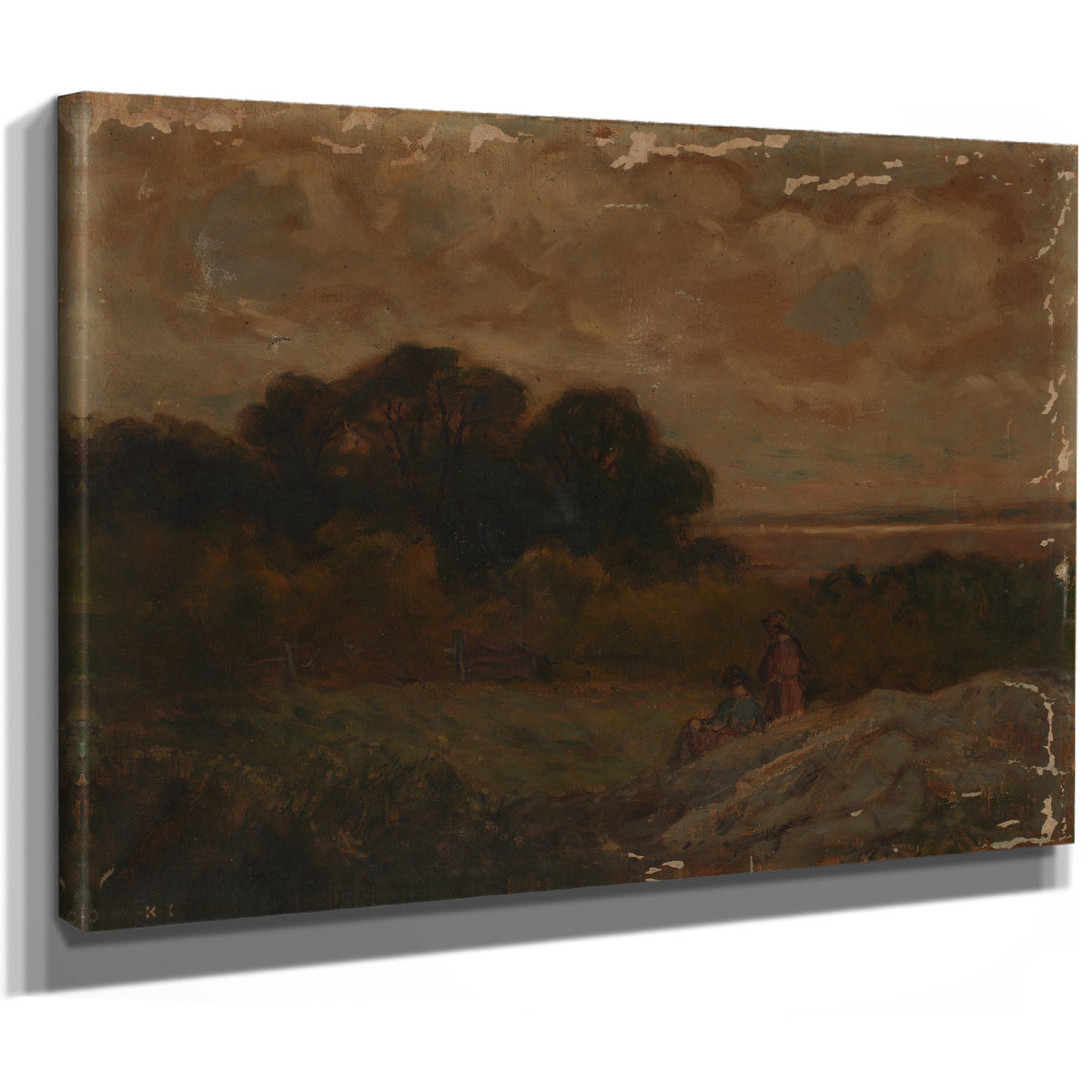Untitled Landscape Two Women Reclining By Mitchell Bannister