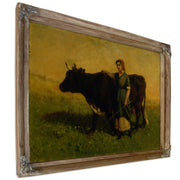 Untitled Woman Walking Cow By Mitchell Bannister