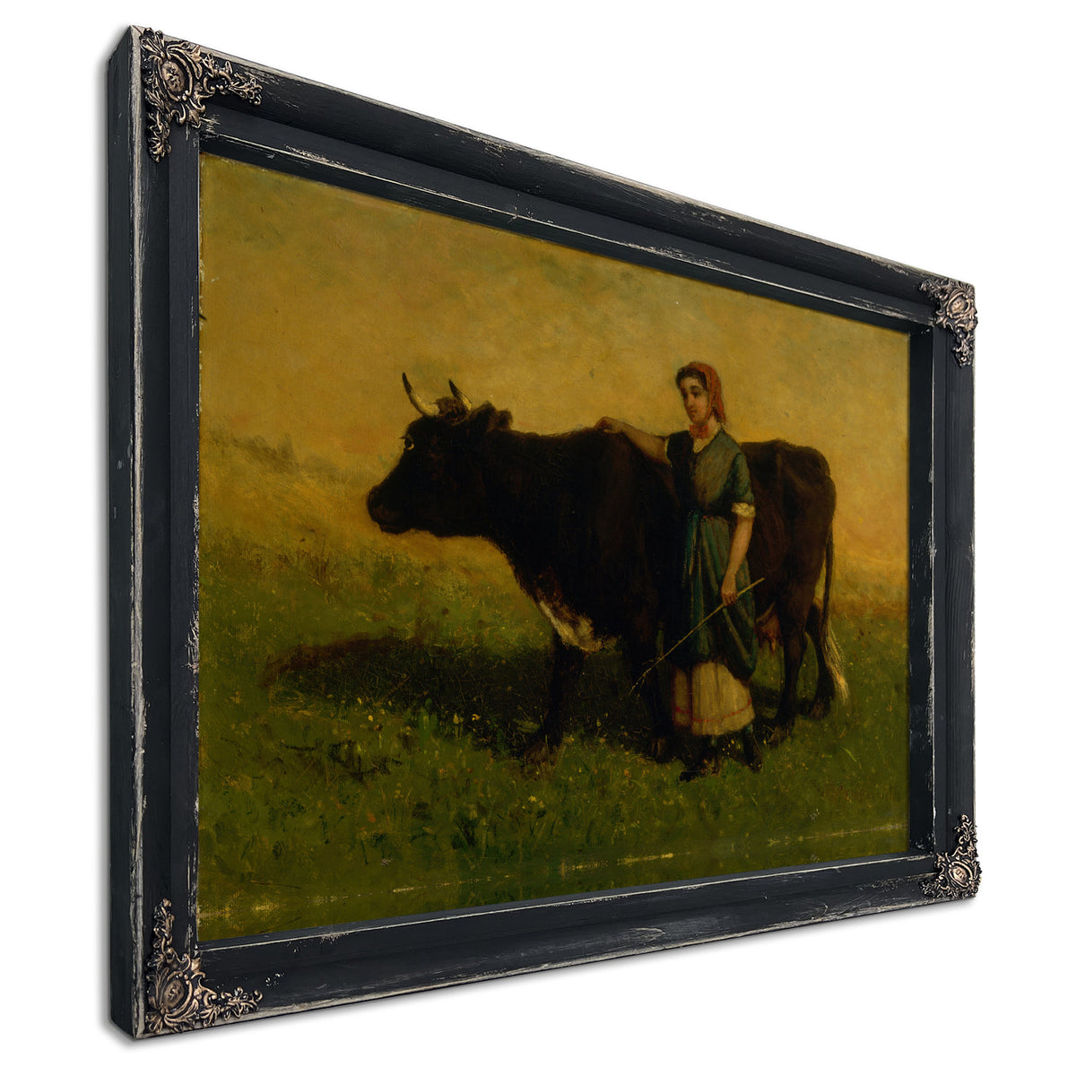 Untitled Woman Walking Cow By Mitchell Bannister