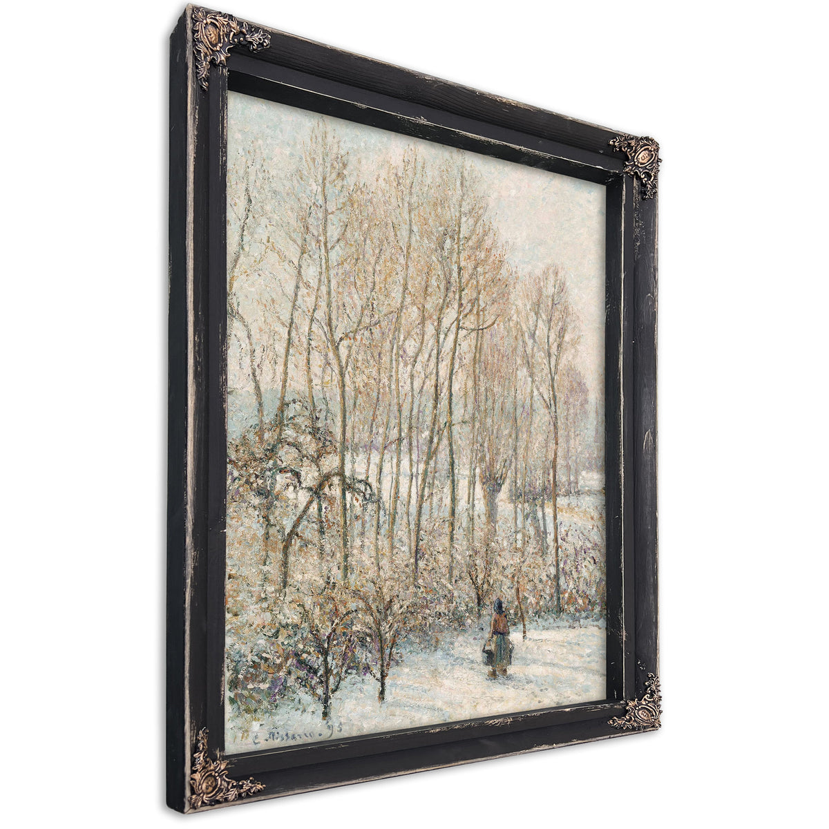 Morning Sunlight On The Snow Eragny Sur Epte by Camille Pissarro