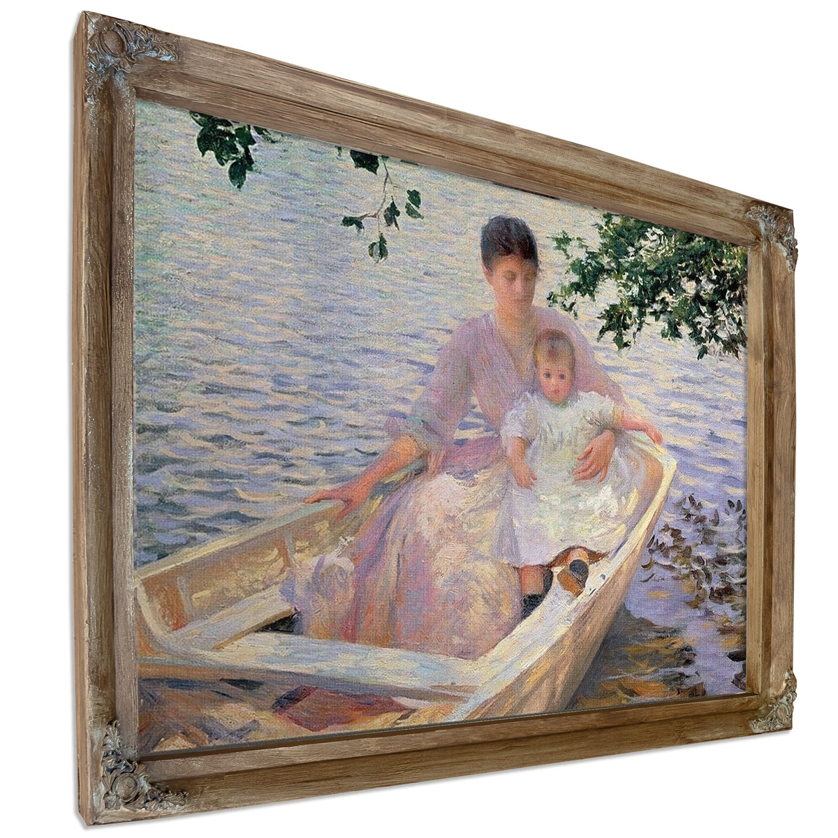 Mother And Child In A Boat By Edmund Charles Tarbell