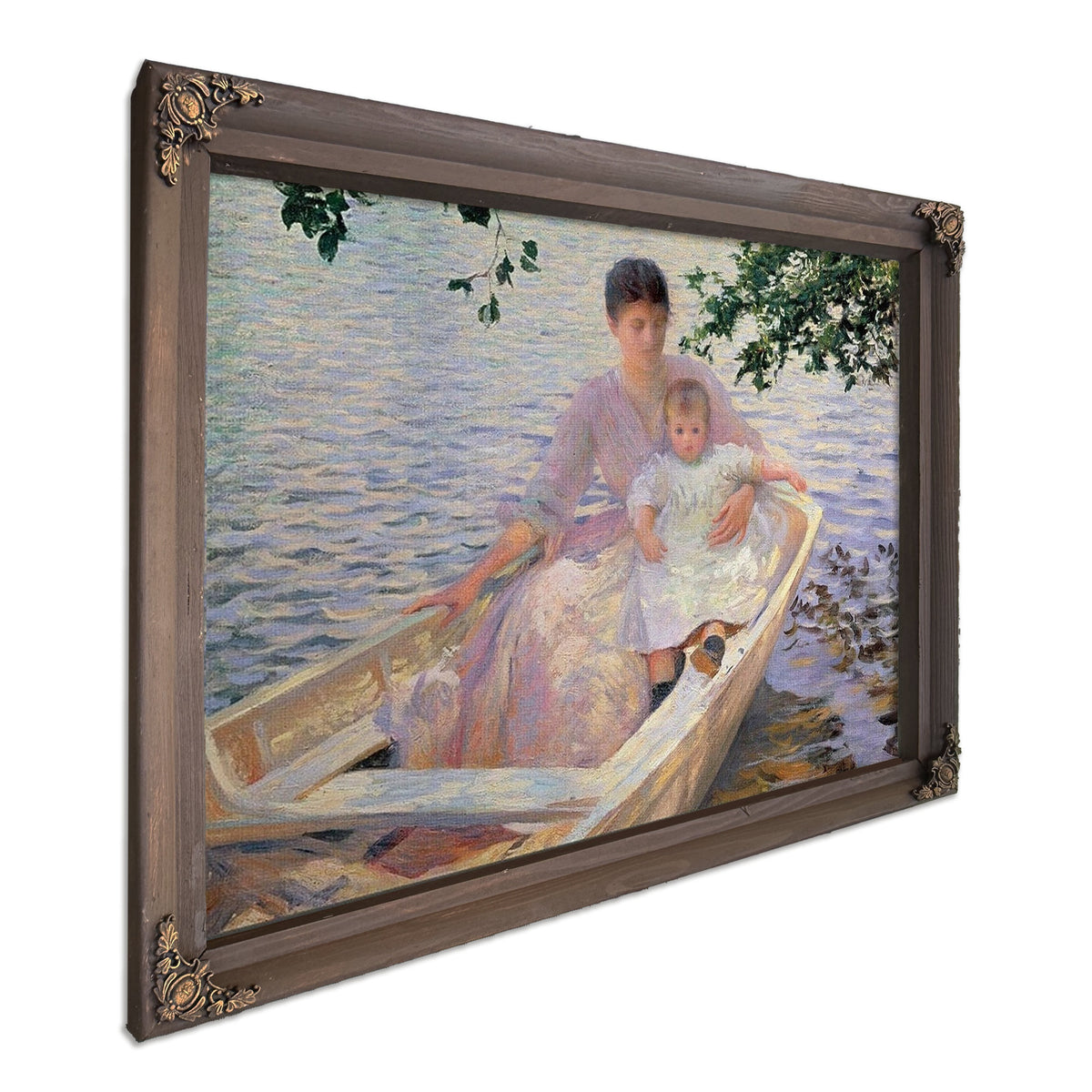 Mother And Child In A Boat By Edmund Charles Tarbell