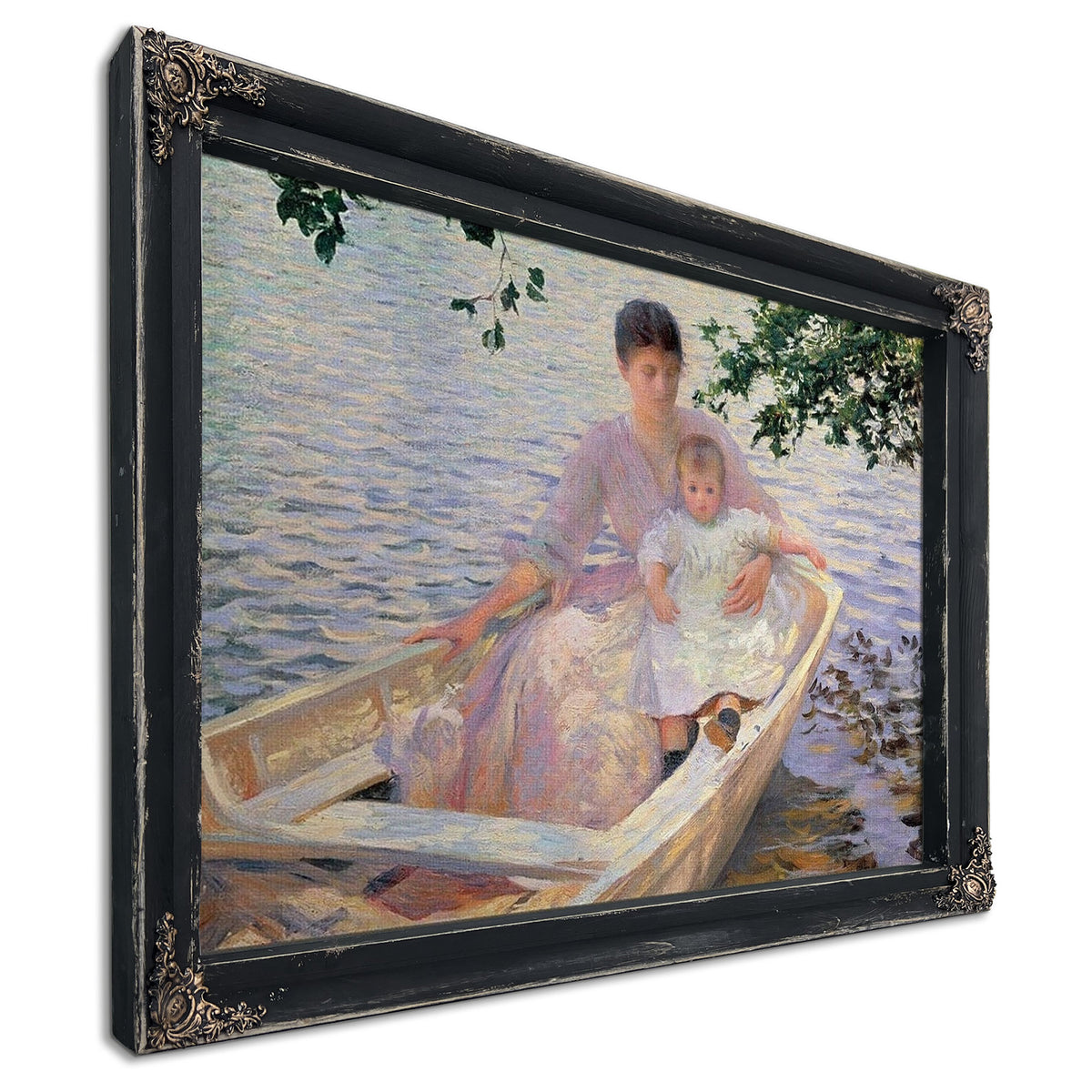 Mother And Child In A Boat By Edmund Charles Tarbell