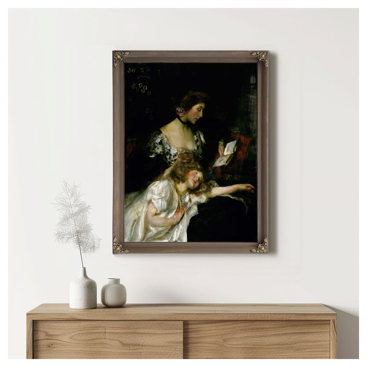 Mother And Child Lady Shannon And Kitty by James Jebusa Shannon