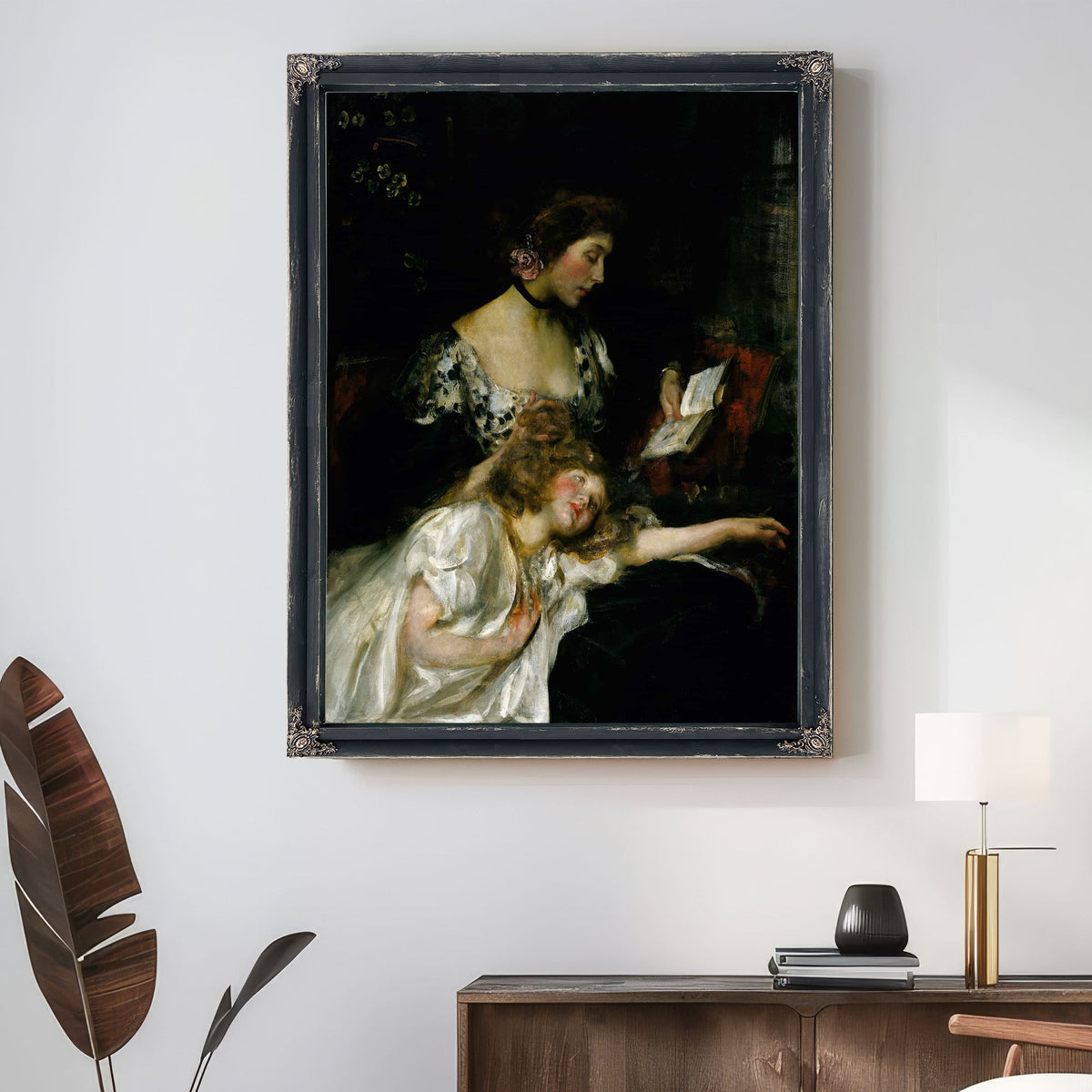 Mother And Child Lady Shannon And Kitty by James Jebusa Shannon