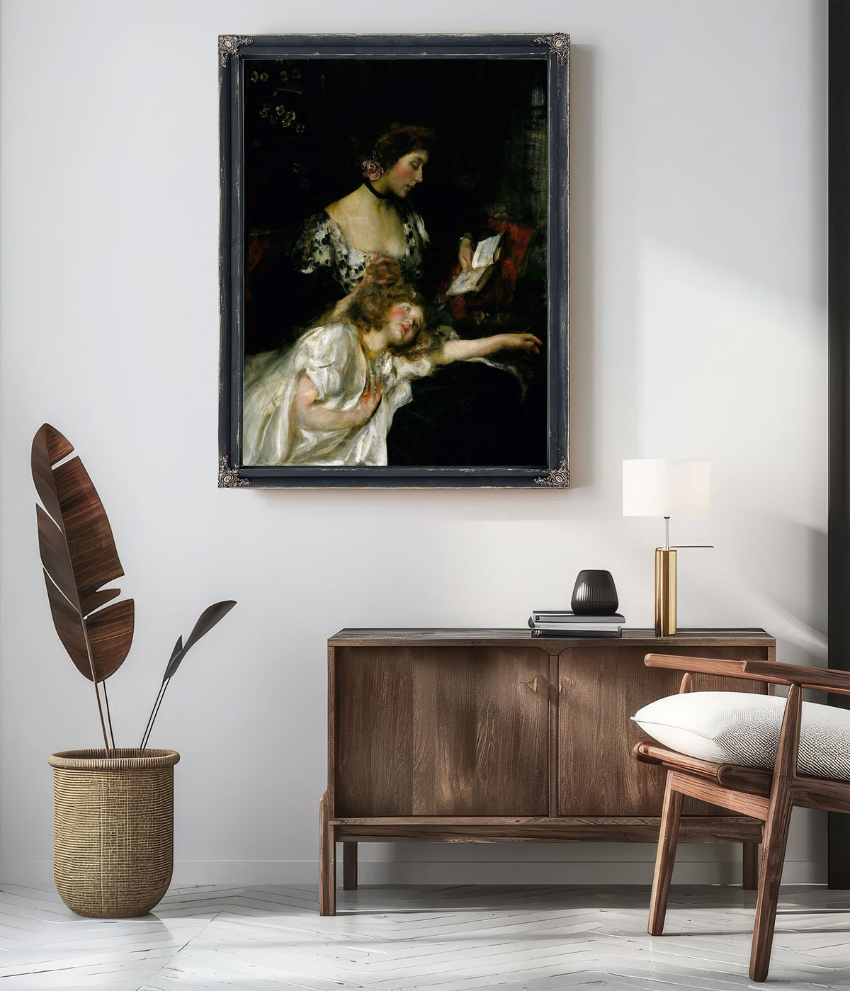 Mother And Child Lady Shannon And Kitty by James Jebusa Shannon