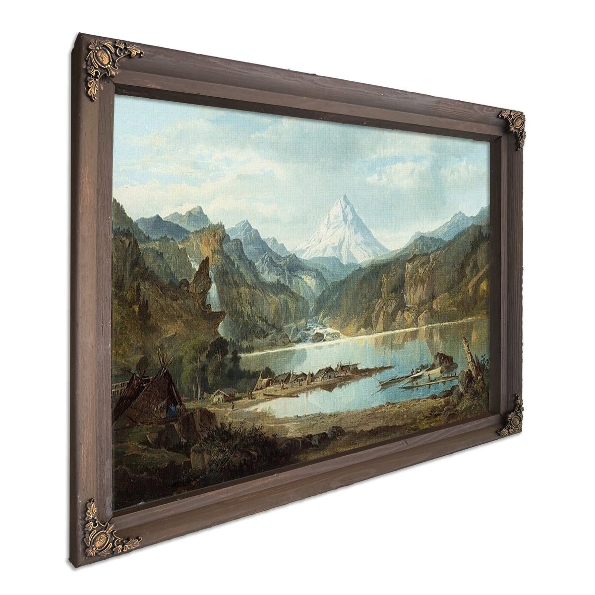 Mountain Landscape With Indians By John Mix Stanley