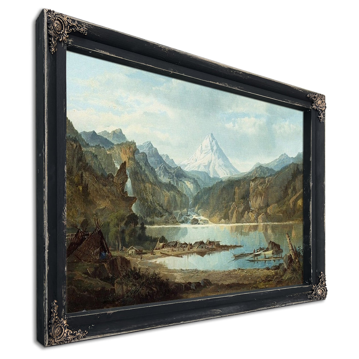 Mountain Landscape With Indians By John Mix Stanley