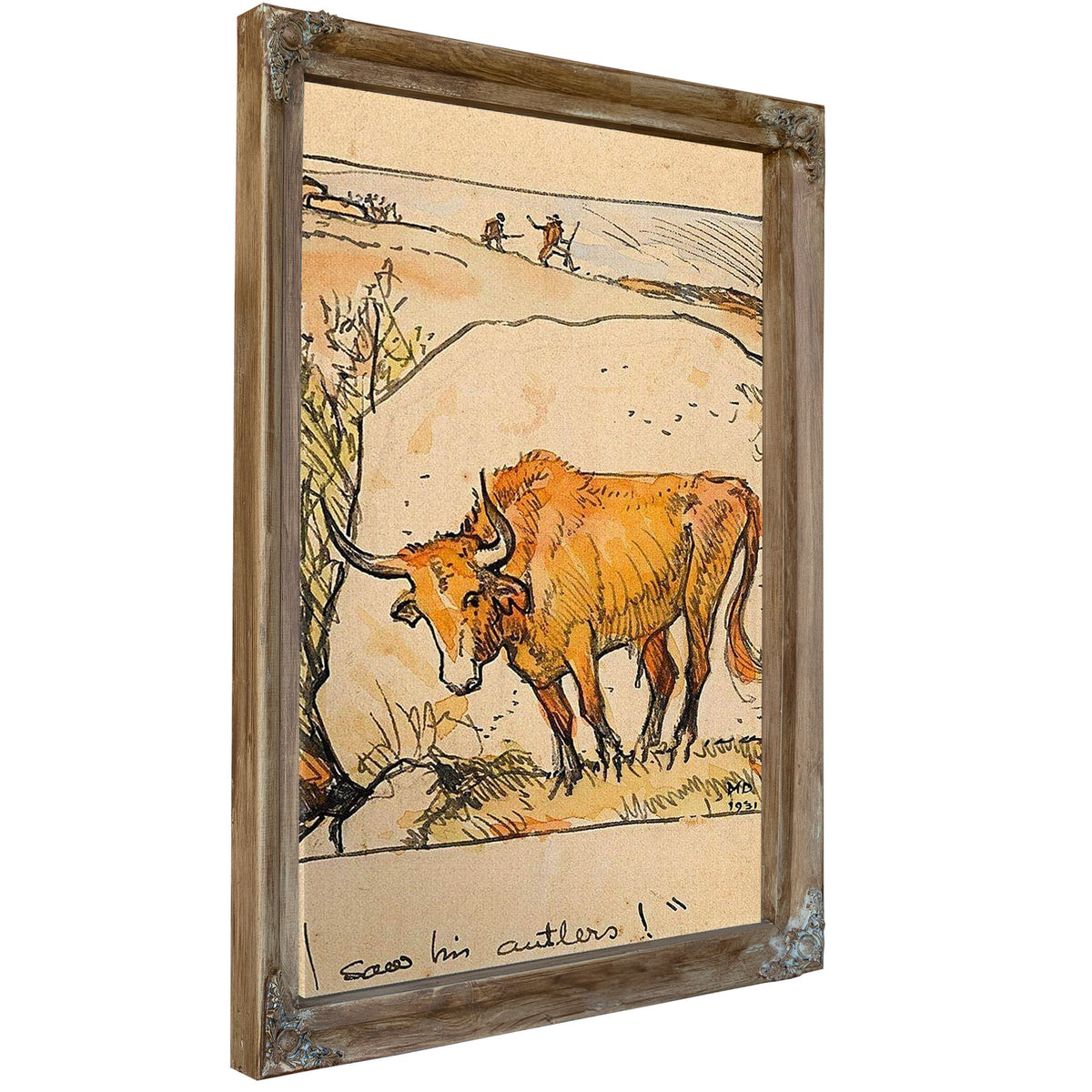 Navajo Bathers On The Little Colorado Arizona; Standing Bull (I Saw His Antlers!) (A Group Of Two) By Maynard Dixon