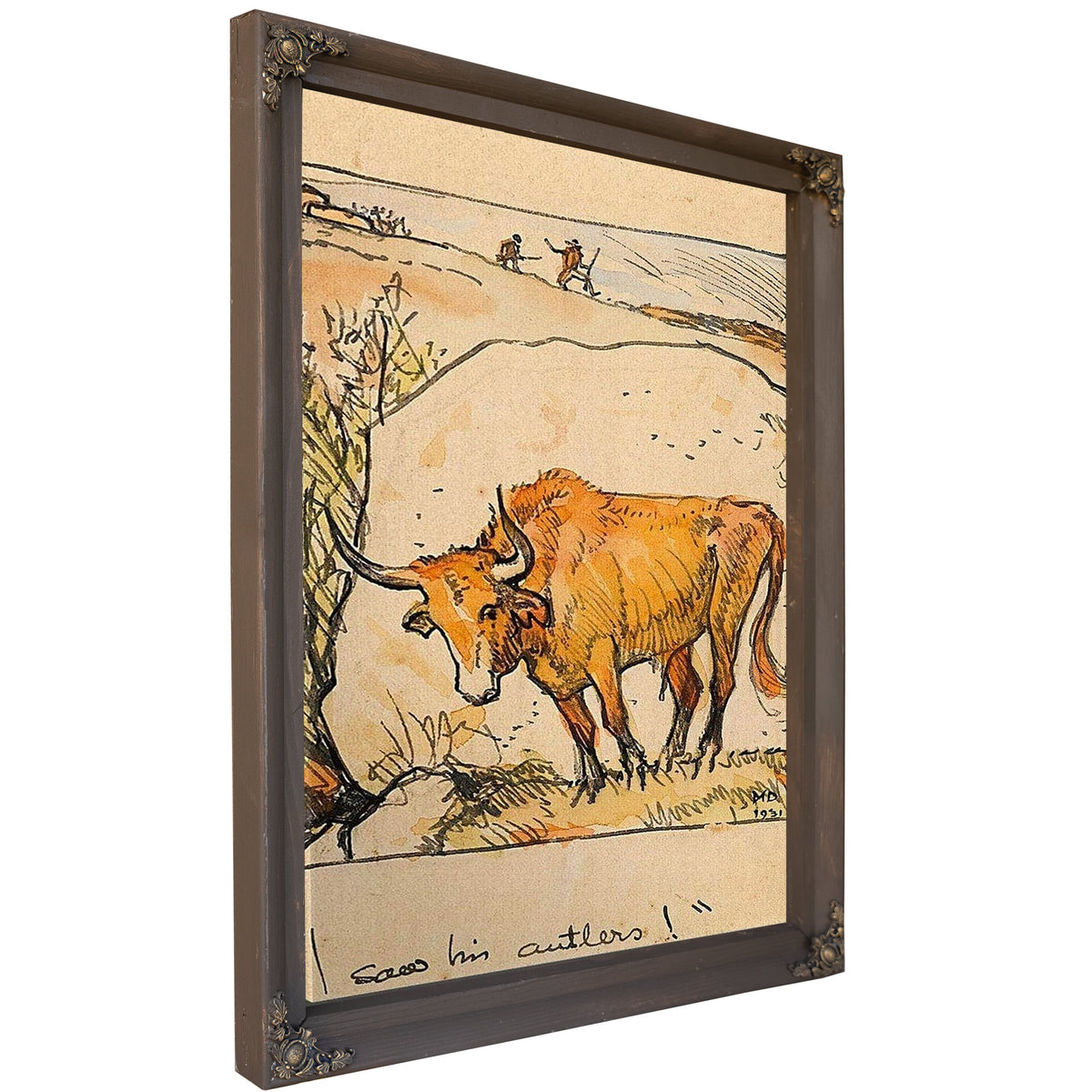 Navajo Bathers On The Little Colorado Arizona; Standing Bull (I Saw His Antlers!) (A Group Of Two) By Maynard Dixon
