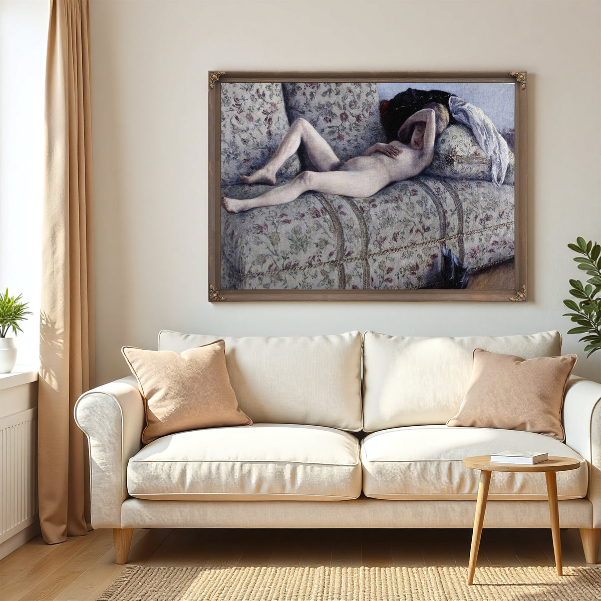 Nude On A Couch By Gustave Caillebotte
