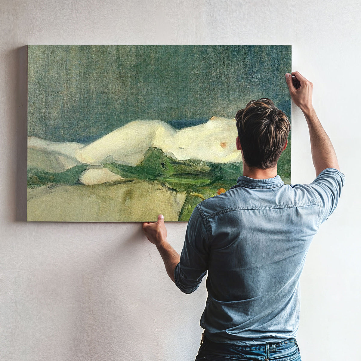 Nude With Green Scarf 1913 By John Sloan