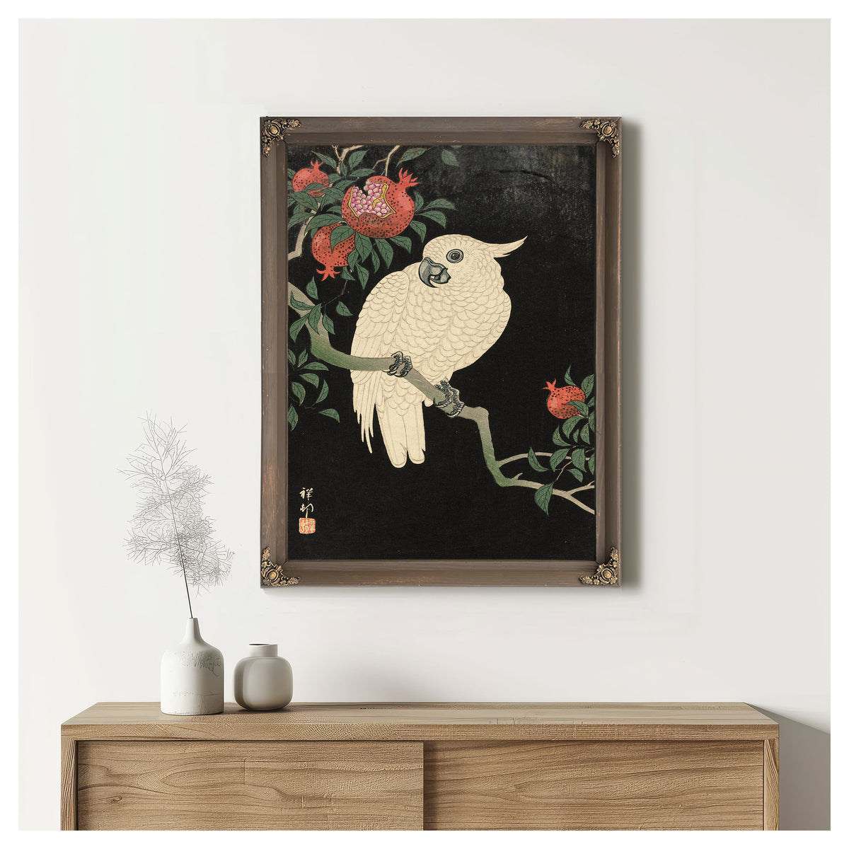 Cockatoo Pomegranate 20th Century By Ohara Koson