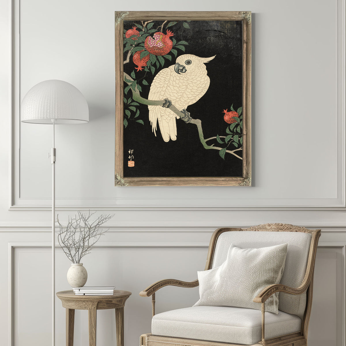 Cockatoo Pomegranate 20th Century By Ohara Koson