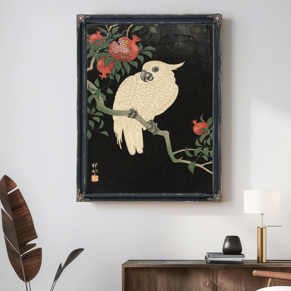 Cockatoo Pomegranate 20th Century By Ohara Koson