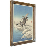 Flock Ducks Flying Above Snowy Reed By Ohara Koson