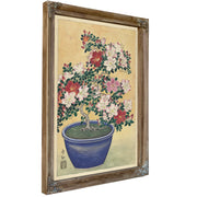 Flowering Azalea Blue Pot By Ohara Koson