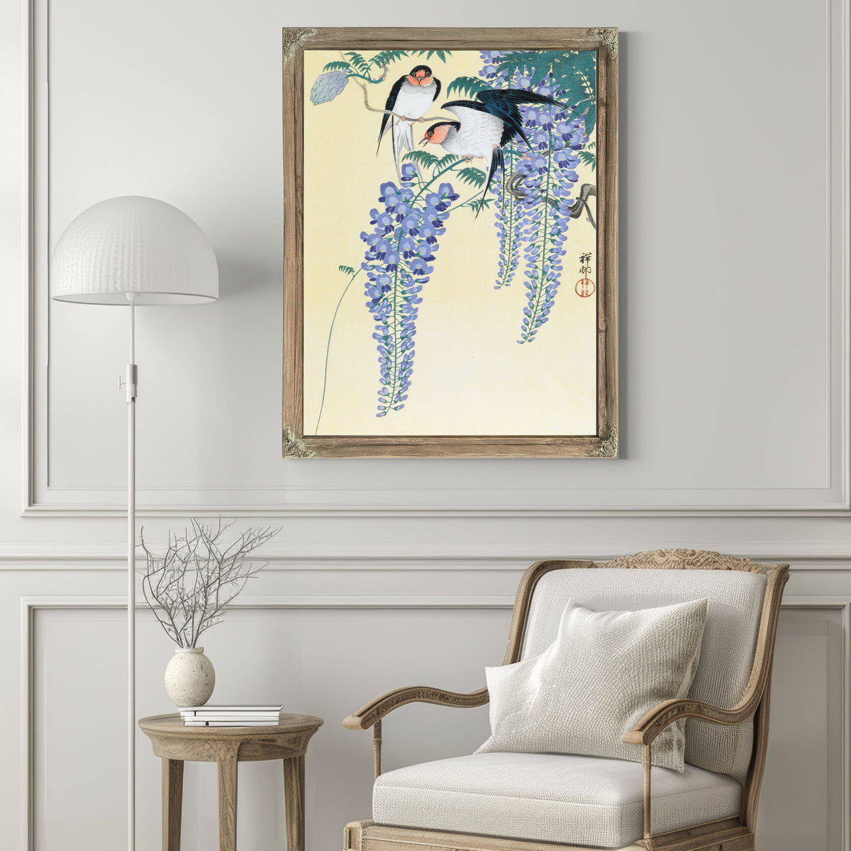 Swallows Wisteria 1930s By Ohara Koson