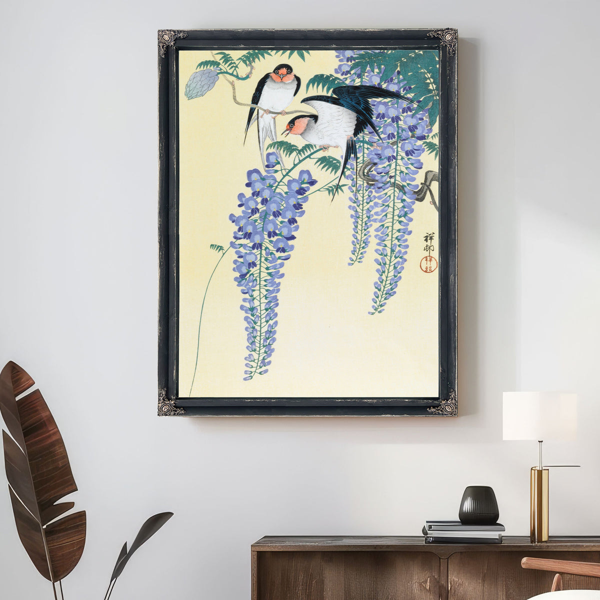 Swallows Wisteria 1930s By Ohara Koson