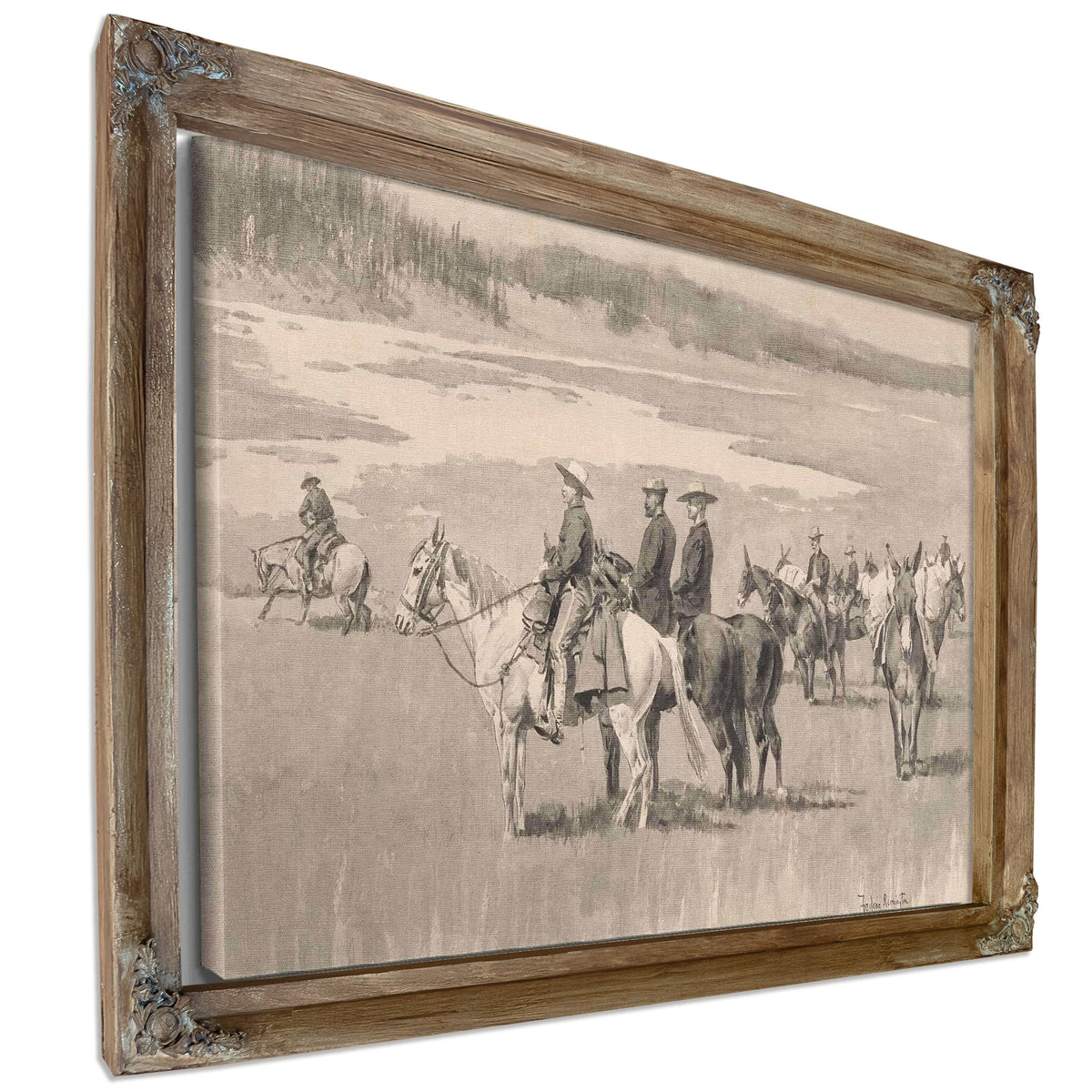 On The Head Waters Burgess Finding A Ford by Frederic Remington