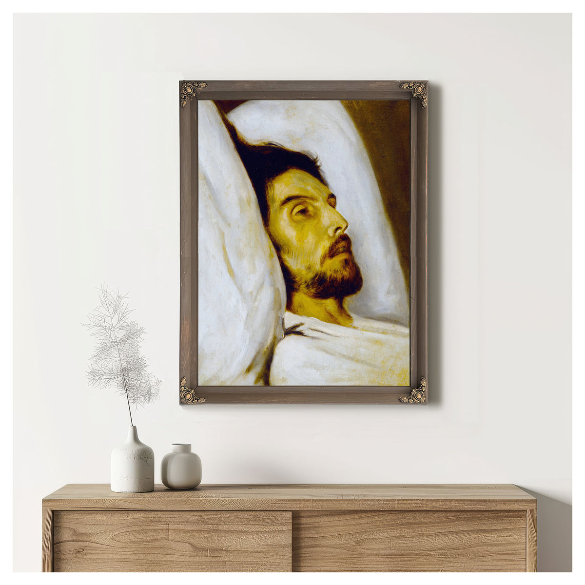 Portrait Dhomme Sur Son Lit de Mort By Paul Delaroche