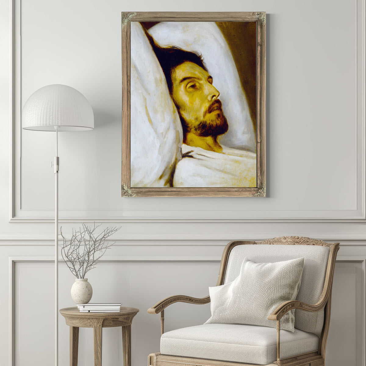 Portrait Dhomme Sur Son Lit de Mort By Paul Delaroche