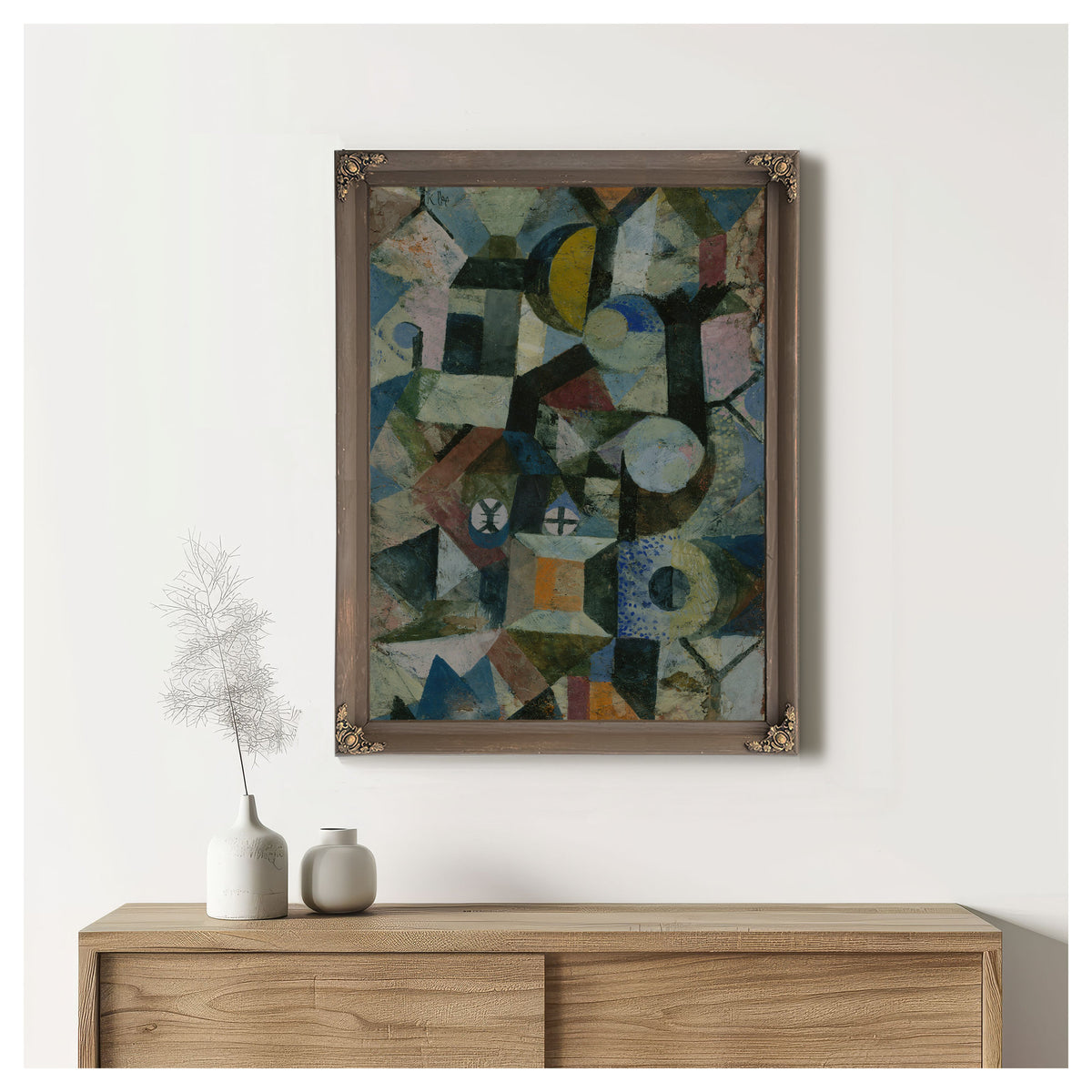 Composition the Yellow Half Moon the y By Paul Klee