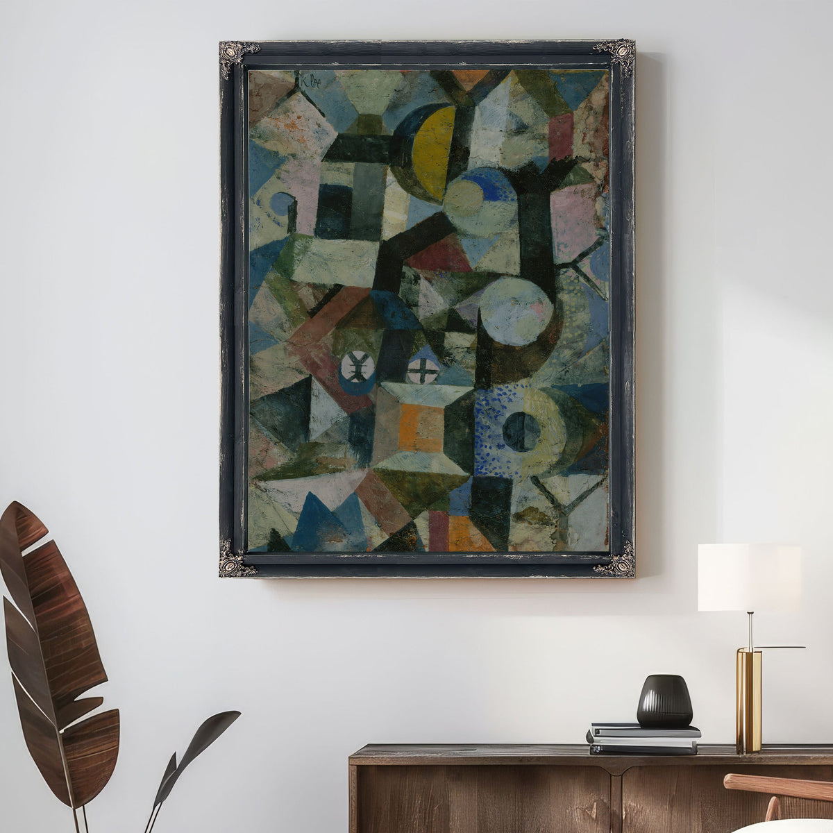 Composition the Yellow Half Moon the y By Paul Klee