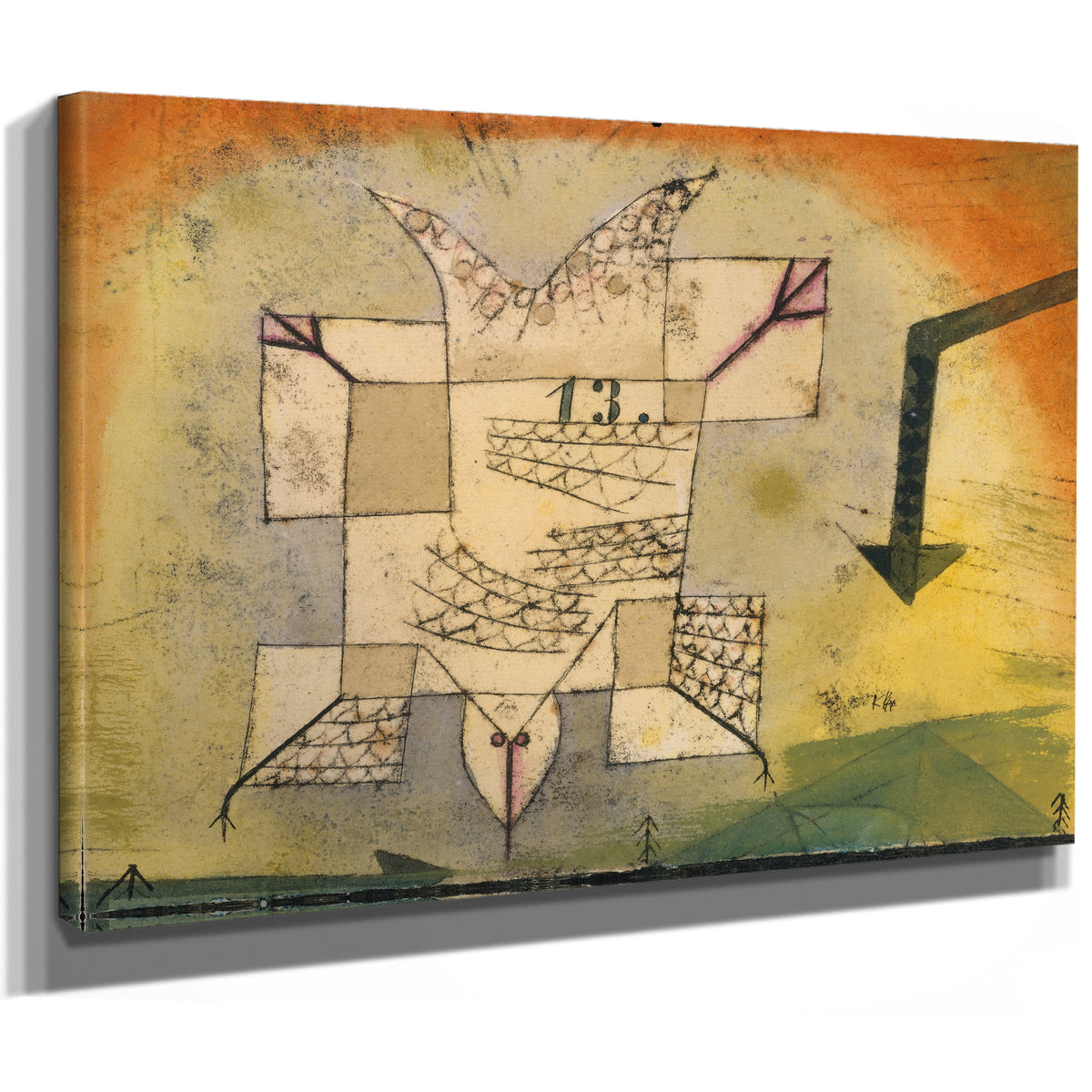 Falling Bird 1919 By Paul Klee