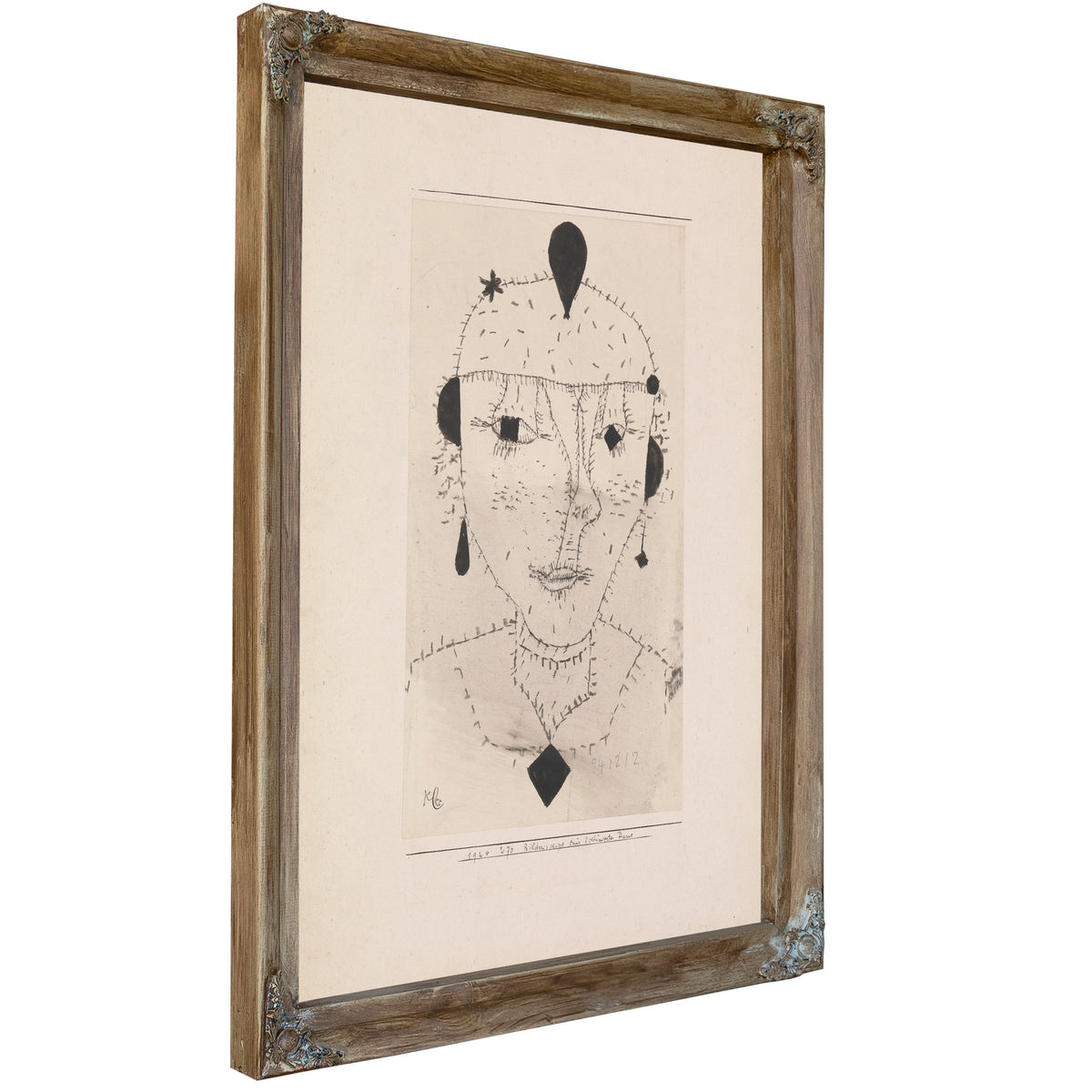 Portrait Sketch a Costumed Lady 1924 By Paul Klee