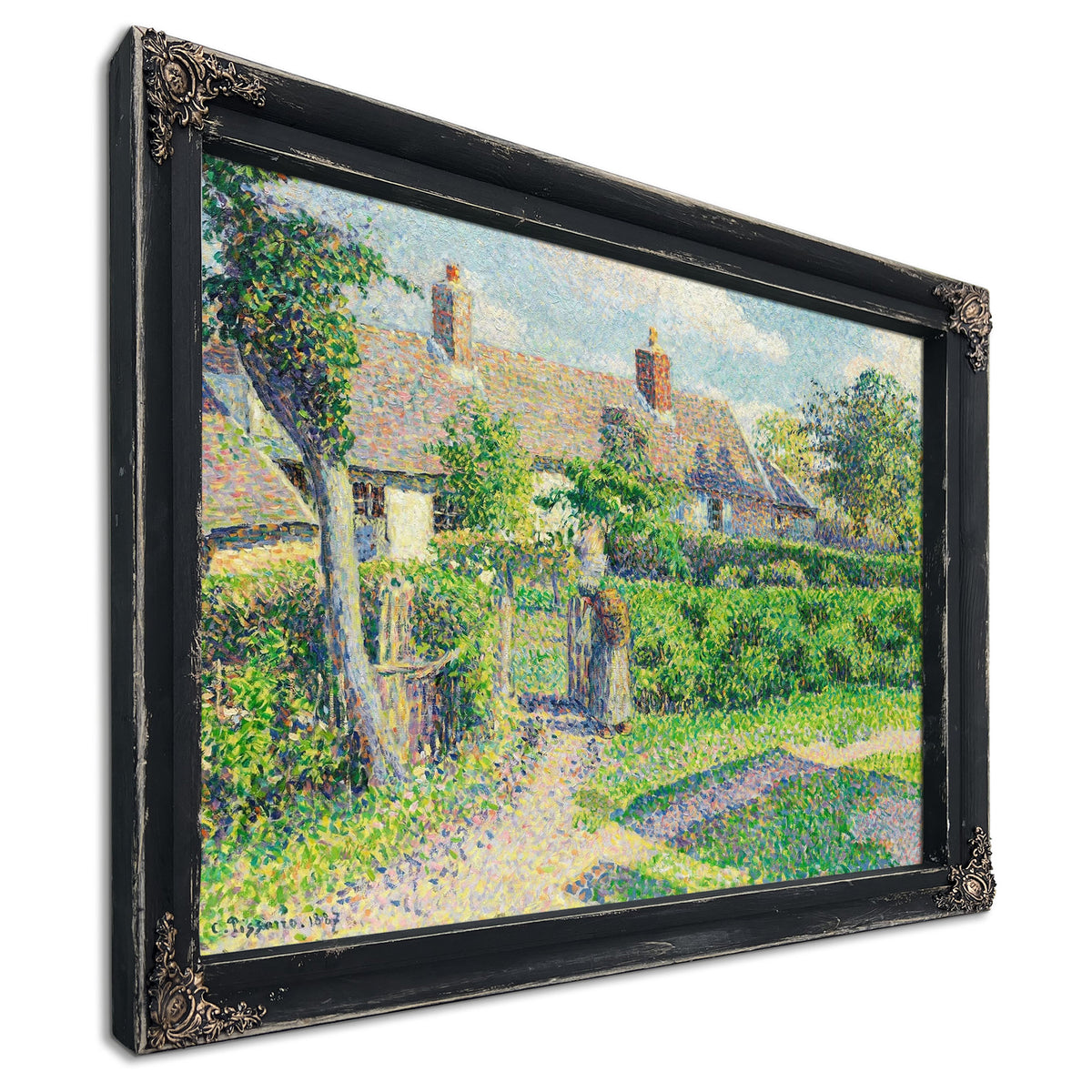Peasants Houses Eragny by Camille Pissarro